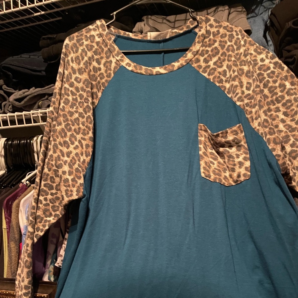 Cheetah pocket long sleeve shirt